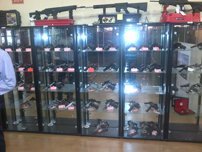 Members preparing to shoot handguns in Belgium